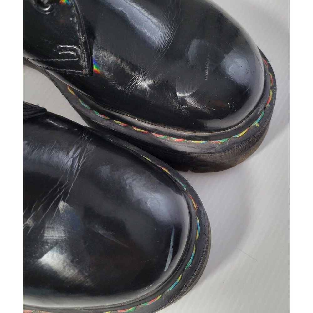 Dr Martens 1461 Limited Edition Rainbow Chunky Quad Platform Shoes Black Docs - Picture 4 of 10
